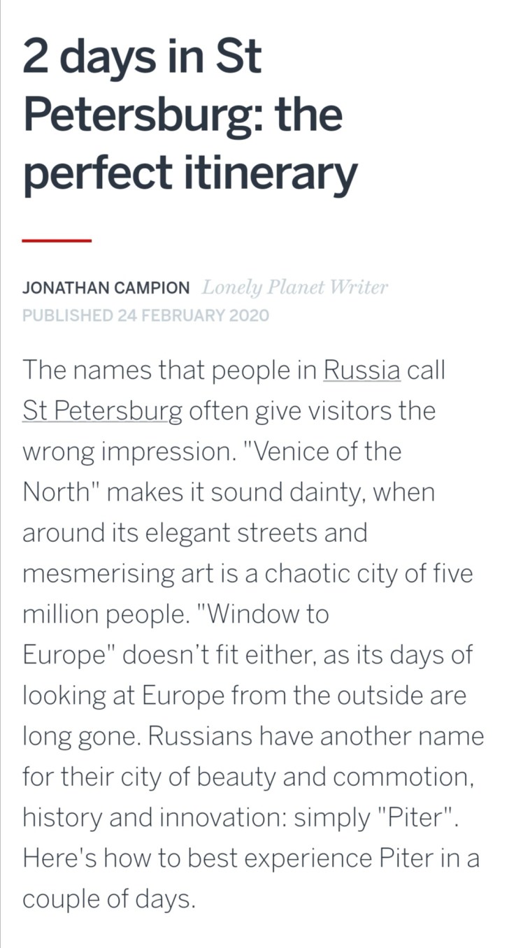 Lonely Planet St. Petersburg Russia
